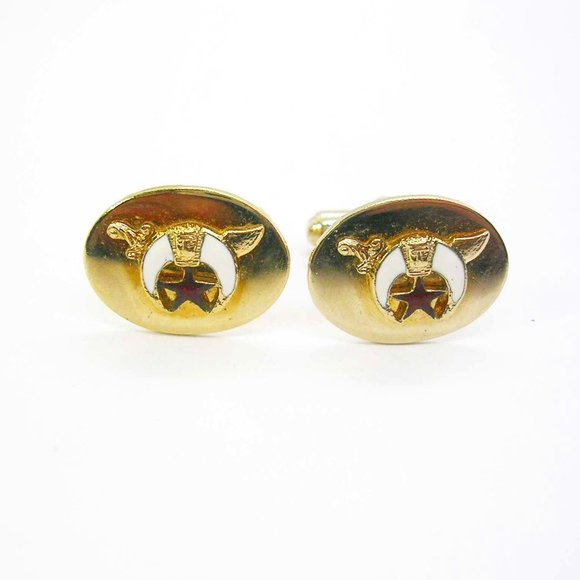 Freemason Cufflinks vintage masonic Scimitar Shriners Formal Shirt Accessory - Picture 2 of 3